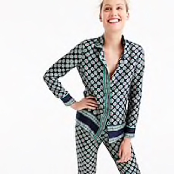 J. Crew Tops - J. Crew silk jacquard pajama top in foulard print